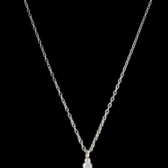 Sterling Silver Cable Chain Necklace With CZ Teardrop Pendant (4709) - Picture 3 of 4